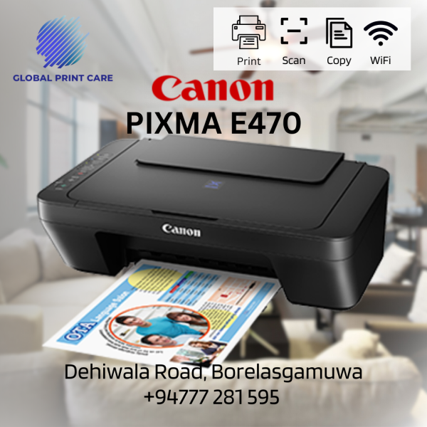 Canon PIXMA E470 Printer / Print – Scan – Copy with WiFi - Image 2