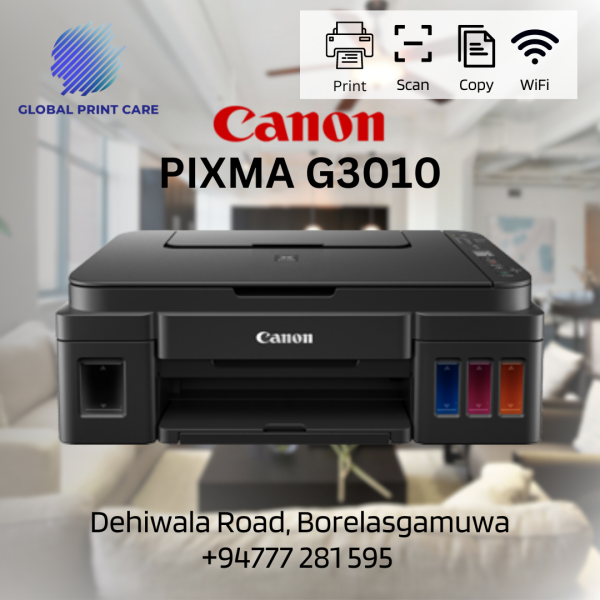 Canon PIXMA G3010 MegaTank 3 in 1 Wireless WiFi Ink Tank Printer