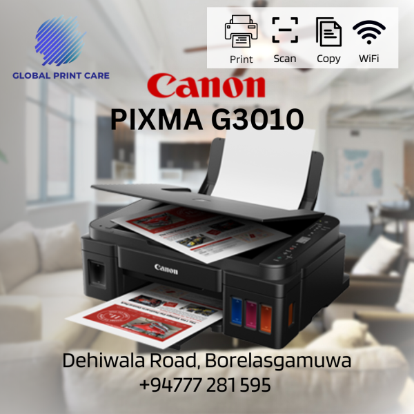 Canon PIXMA G3010 MegaTank 3 in 1 Wireless WiFi Ink Tank Printer - Image 2