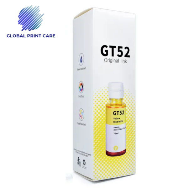 Premium HP GT52 Yellow 70ml Refill Dye Ink Bottle Kit For HP 415, 510, 550, 610, 115, 315, 319, 419  Series Inkjet Printer Ink